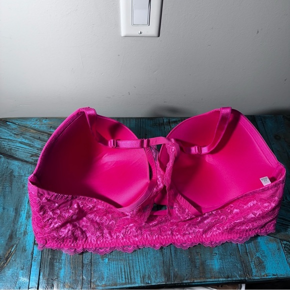 Torrid XO Pink Plunge Push-Up Front-Close Underwire Lace Bra Size 46DDD - Picture 11 of 16